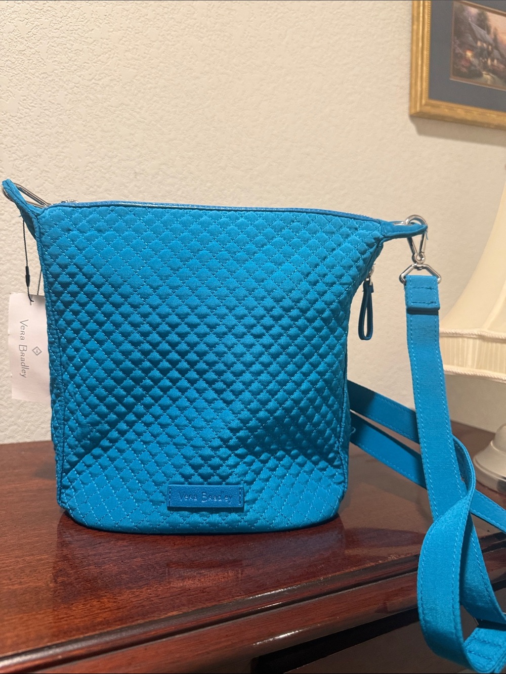 VERA BRADLEY AQUA QUILTED CROSSBODY
